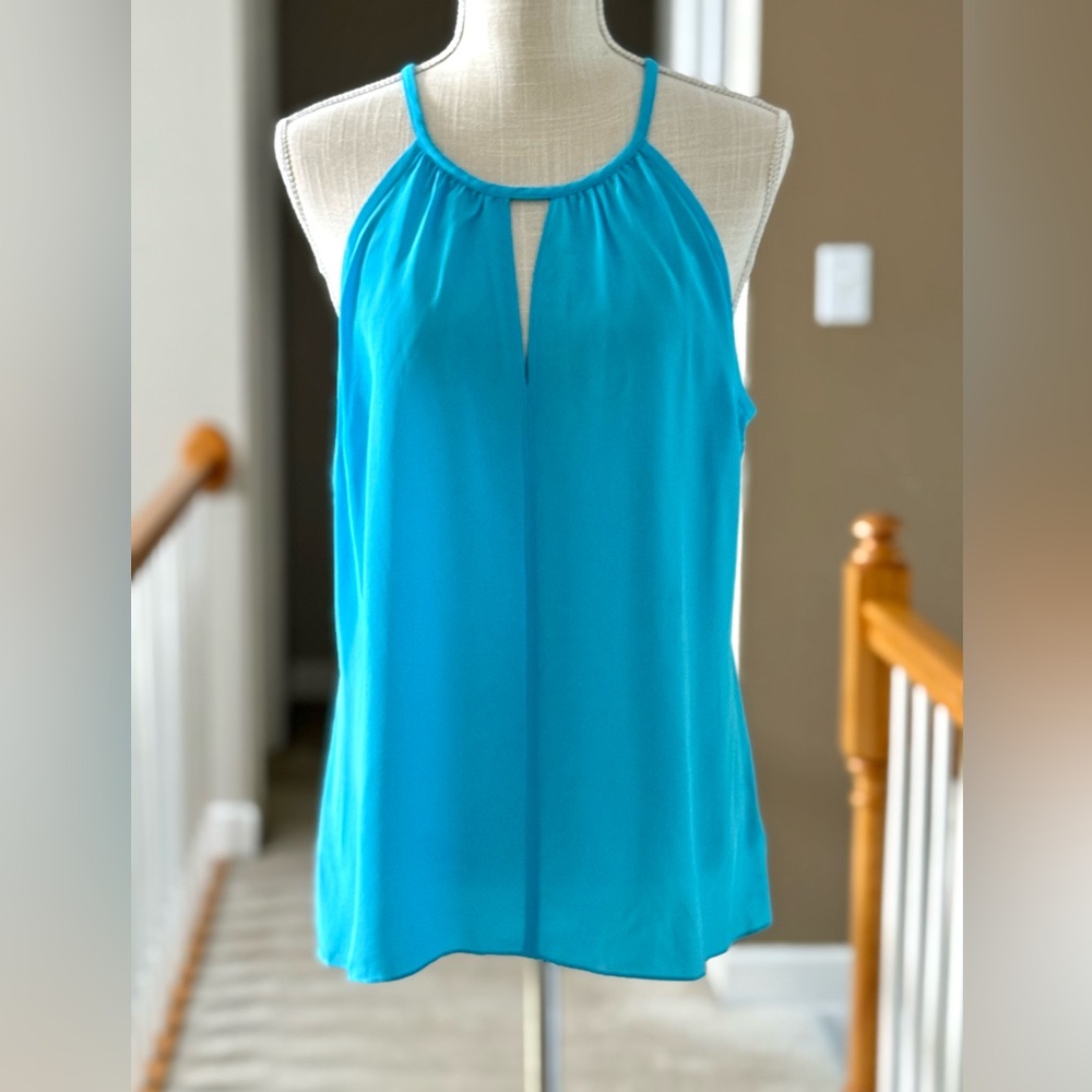 Lilly Pulitzer Tillie Top in Searulean Blue Silk, Size XL